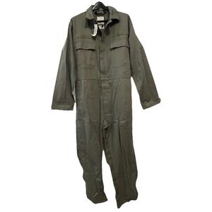 Military Utility Coveralls Men's Medium Gray/Green Heavy Canvas UPC 718020499598